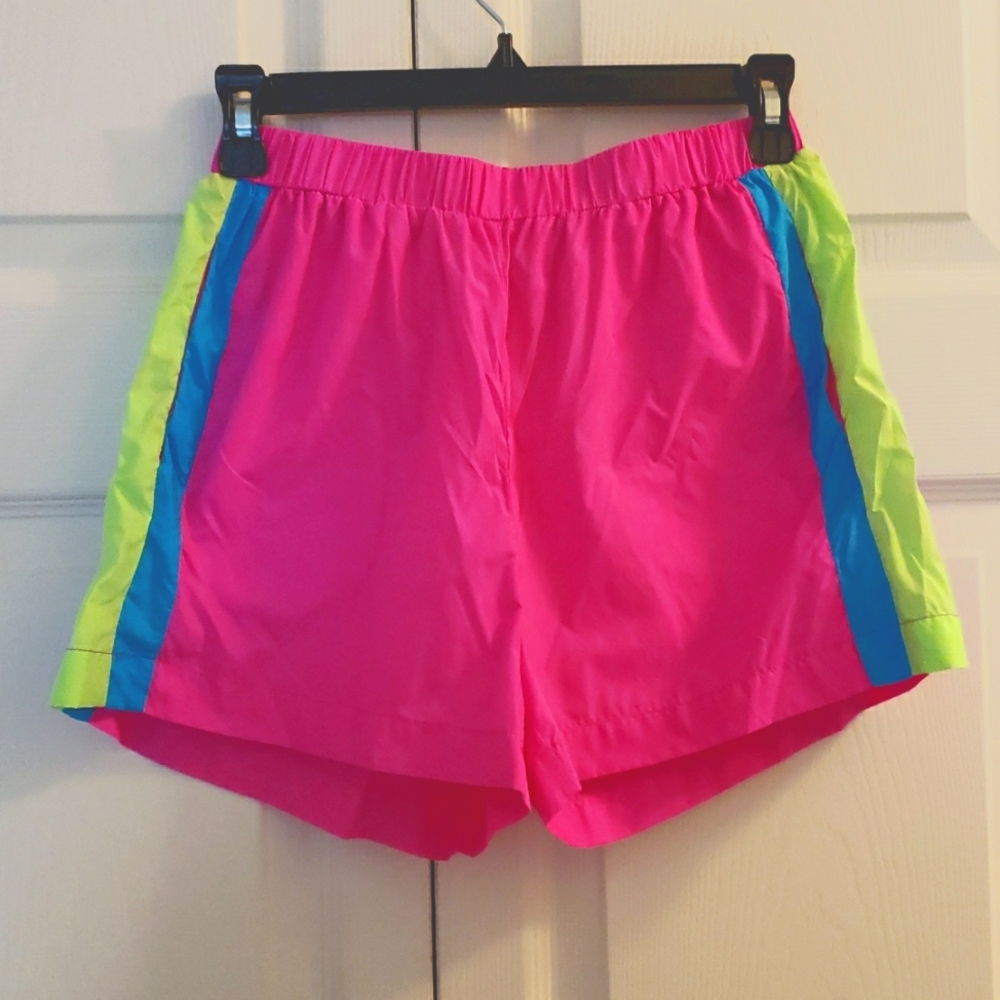 Neon pink, blue and yellow shorts, size M, brand N°1 Los Angeles